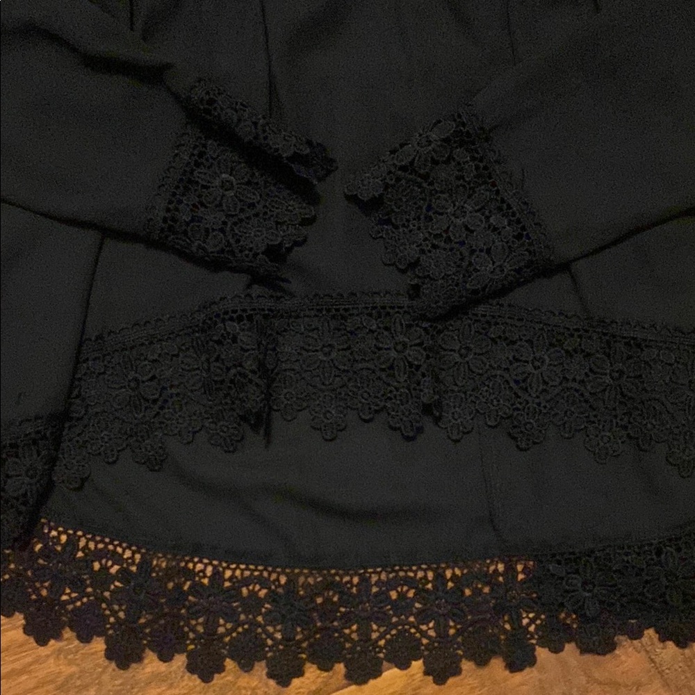 SHEIN Black Asymmetrical Embellished Blouse